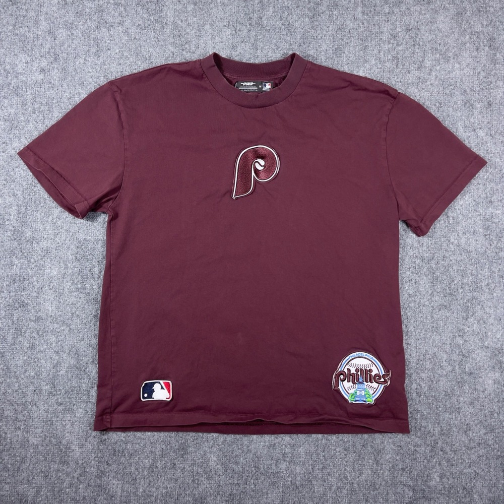 Philadelphia Phillies Pro Standard T-Shirt Mens Medium Maroon Chenille Patch
